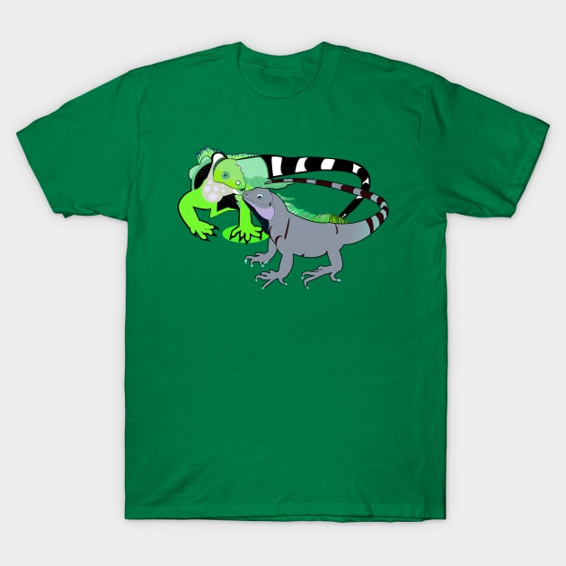 Two Iguanas T-Shirt by momomoma